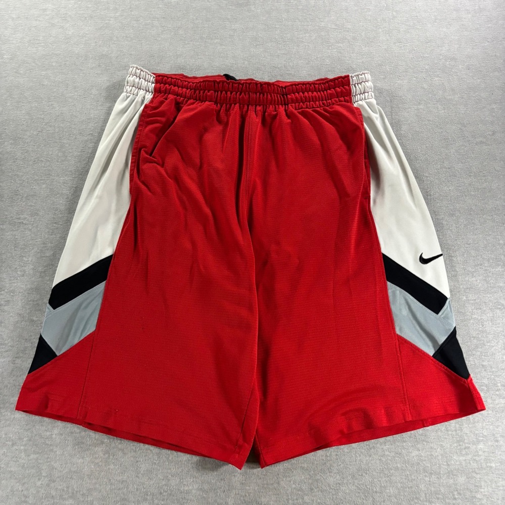 Nike Dri-FIT Basketball Shorts Mens Large Red White Black Colorblock RN56323